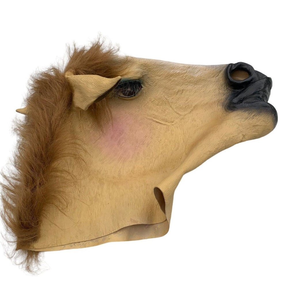 1 PC Brown Horse Head Mask Halloween Party Animals Costume Novelty Fancy Props‍‍